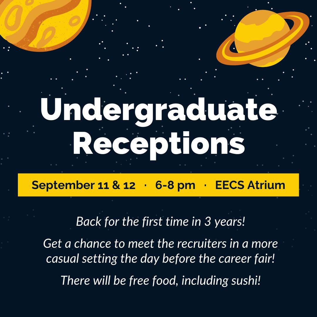 Come talk to recruiters the evening before each day of the career fair. Take advantage of this excellent networking opportunity!