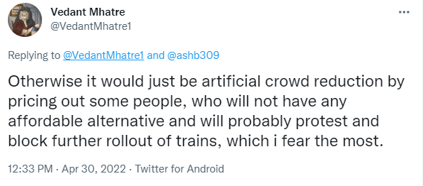 VedantMhatre1's tweet image. I called it. Not because I am very smart, but because it was very obvious 😩Railway board is reaping what they sowed and our catching up to the rest of the world in terms of the quality of transportation services we have is going to be delayed further yet ....
#Mumbai #ACLocal