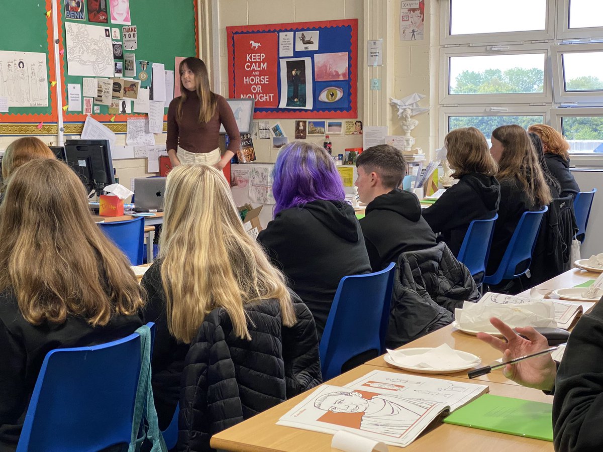 MHS_Classics's tweet photo. We were absolutely thrilled to help @henrystead and Florence Rogers of @StA_Classics to launch STALOS (St Andrews Latin Outreach Scheme) with @MonifiethHigh today. 

A hugely important step in bringing Latin to Scottish state-schools. 

Great teachers and great pupils! ��🏻🏺 https://t.co/bytxVCwJd7