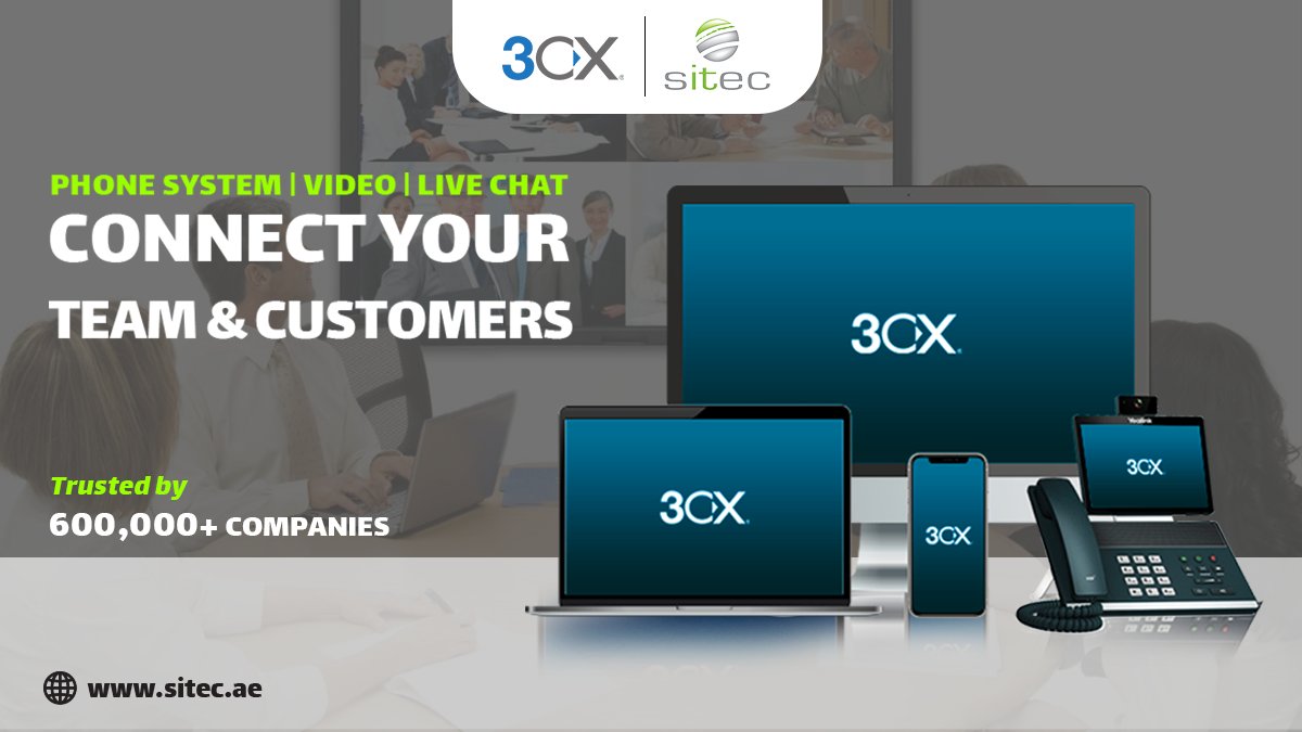 SitecTechnology's tweet image. 3CX solution based on open SIP standards that
cuts telco costs and boosts company productivity and mobility. It offers communications with integrated WebRTC web conferencing, softphones for Mac and Windows, and smartphone for Android and iOS.

Explore more
bit.ly/3pFGtqK