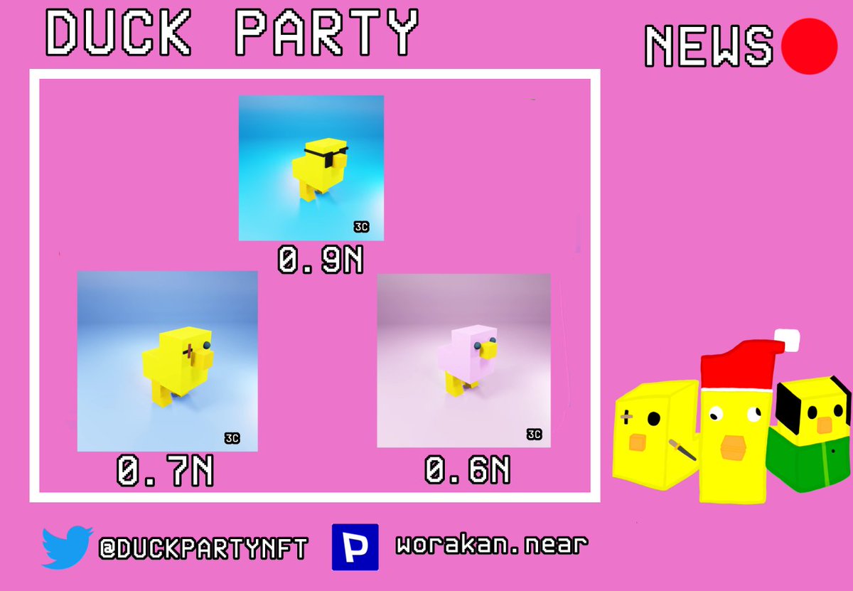 DUCKPARTYNFT's tweet photo. NEWS
New DUCK PARTY member‼️

Prices : 0.6 - 0.9 Near
📎 : https://t.co/434Os2BKye

#PARASnft #paras #nearNFTs #NEARcollector #nearartist #NFT #NFTCommunity #NFTCollectors #NFTdrop #NFTTHAILAND https://t.co/fbvRV2ciqU