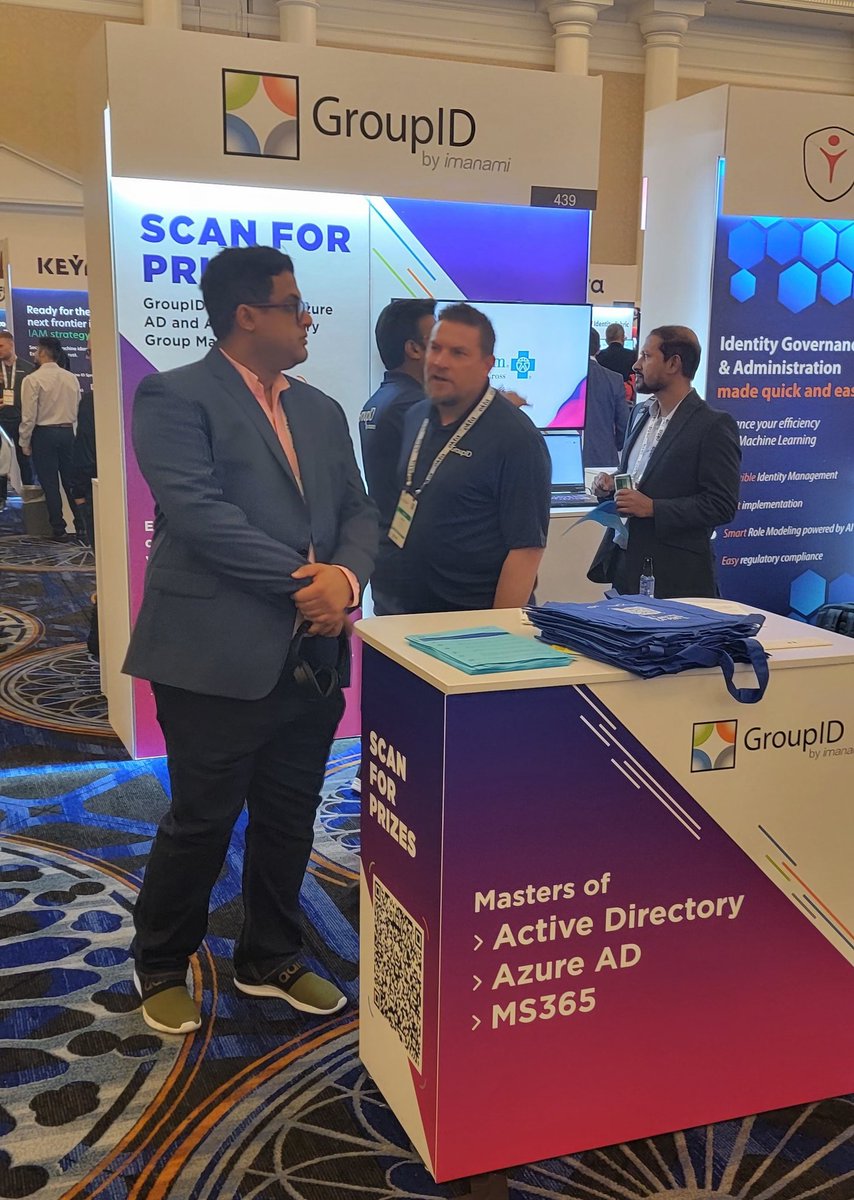 Techno_Jonno's tweet photo. Thanks to everyone who stopped at the #imanami booth at #gartnerIAM to ask questions and learn how you could use all the features in the #groupid platform to solve real problems around group and user life cycle!  #groupid is the #identity platform to secure your directory. https://t.co/q2hNRp1ov5