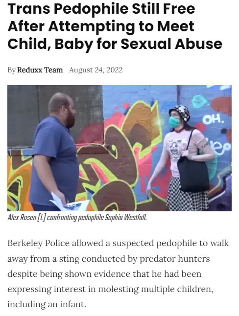 SethDillon's tweet photo. Pedophiles pursue kids without penalty. Trans activists traffic puberty-blocking drugs to minors without penalty. Drag queens gyrate for children without penalty.

Penalties only apply if we misgender the perpetrators or "incite violence" against them by noticing their crimes. https://t.co/nVTzJYiUKx