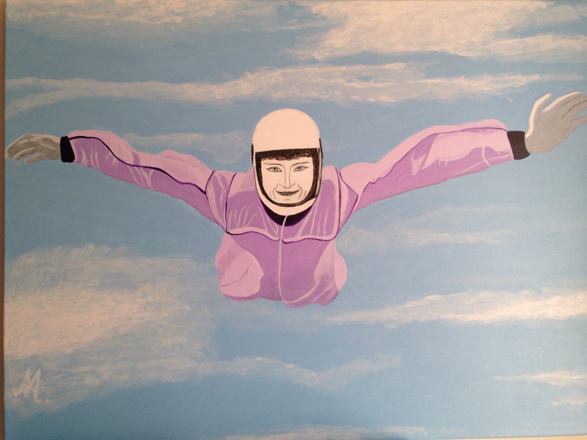 MBruniArt's tweet photo. MÁLAGA 2019/258 Ech - SKYDIVING - acrylic painting 100x73cm - https://t.co/qXBu3mWZCn https://t.co/jZPzt3lXyE