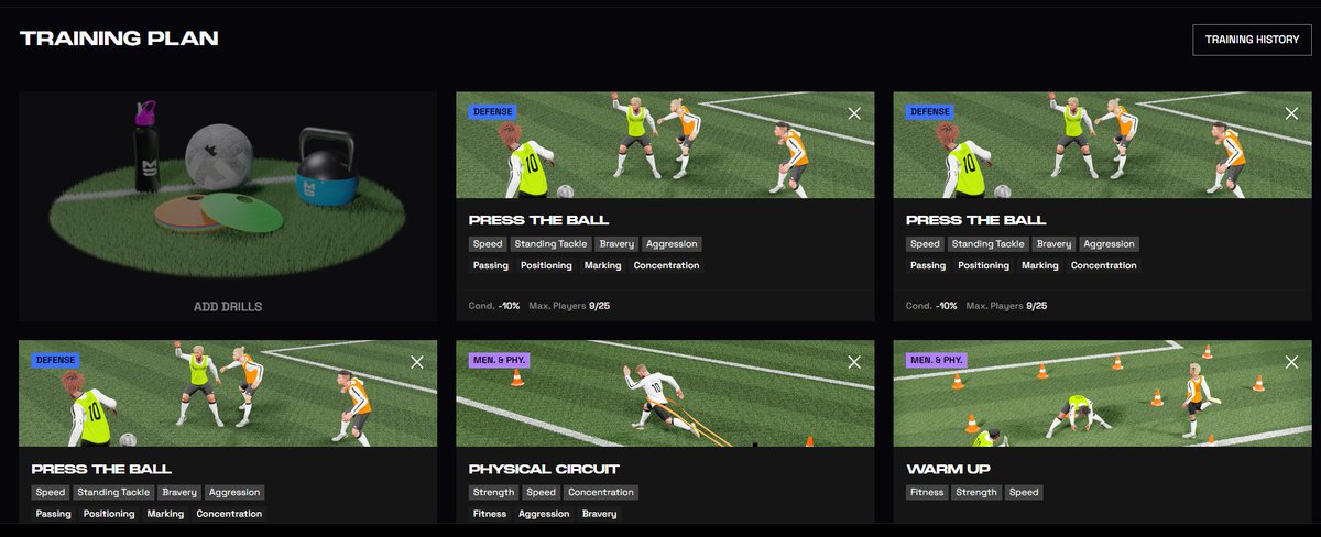 Ciclos de 12 horas y entrenamiento igual de +50% a 100%. Además histórico para cargar drills. Ahora si, podemos entrenar de una forma muy interesante y tener un poco de vida 🤣
Gracias equipo de <a href="/MetaSoccer_EN/">MetaSoccer</a> por hacer caso (una vez mas) a la comunidad! 
Vendrá video pronto!