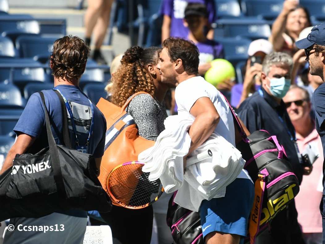 CCSMOOTH13's tweet photo. When legends cross paths 👑🔥

#SerenaWilliams
#RafaelNadal
#USOpen https://t.co/cY7giVplzp