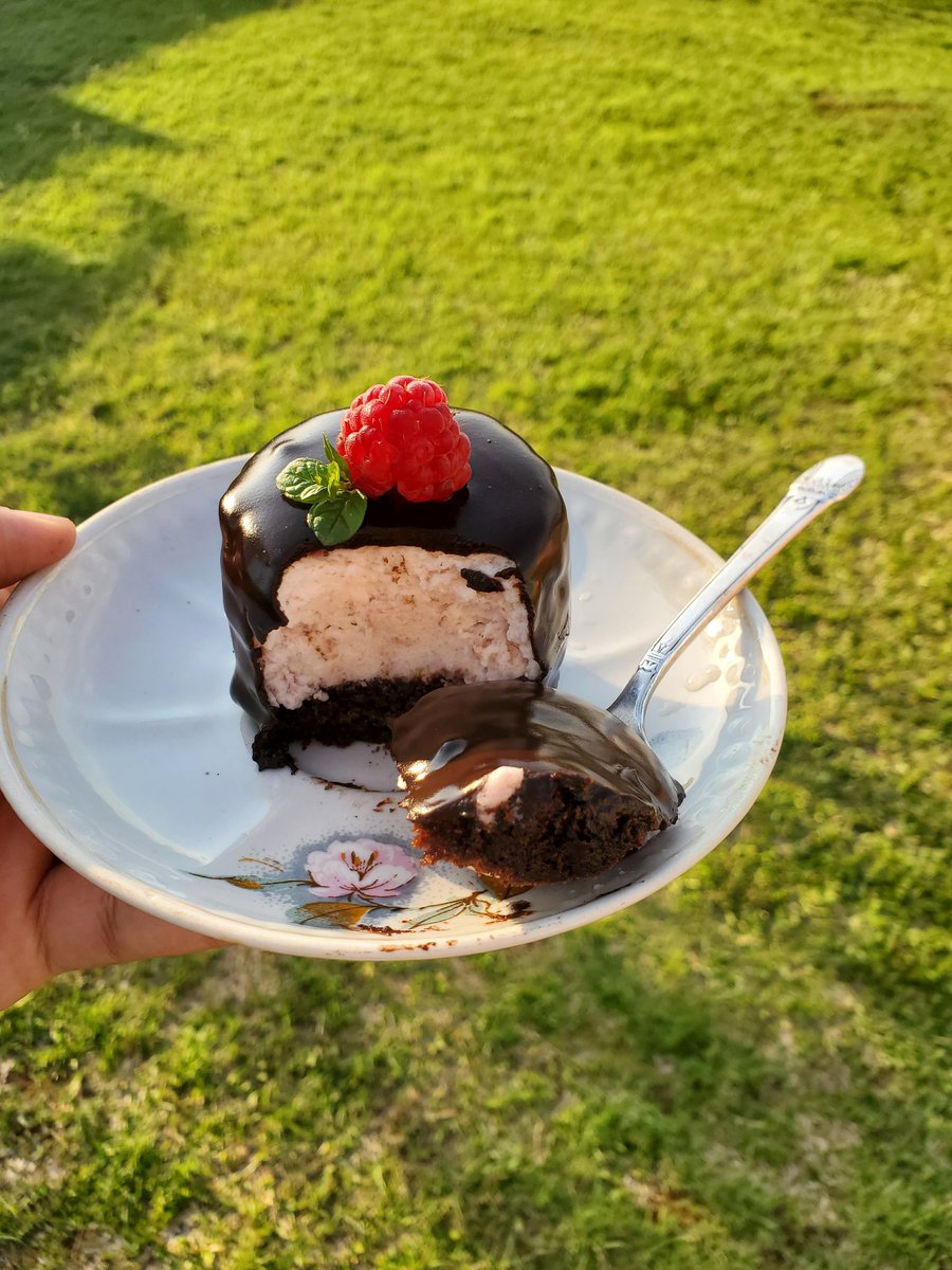 DelightsOlga's tweet photo. I finally had a go at making some petit fours. 😊

Chocolate sponge base topped with strawberry crèam bavaroise and some with a chocolate glaze finish. 😊😋

#OlgasExperiments https://t.co/LyHAE413AI