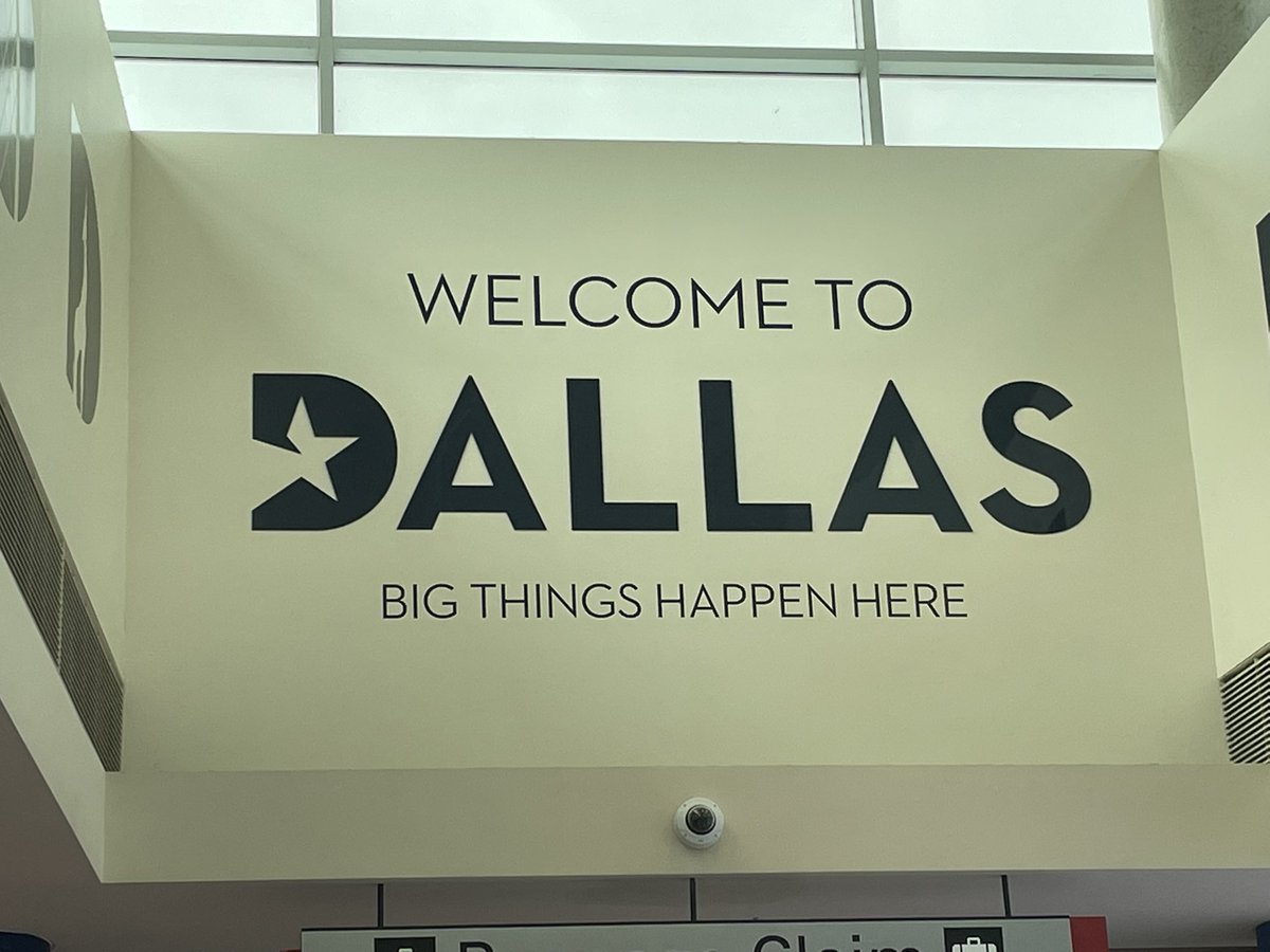 boscofootball's tweet photo. The Braves have landed! It’s time to go to work cause as the sign says “Big things happen here.” #BraveNation #DestinationDallas https://t.co/5zpwu7SCgs