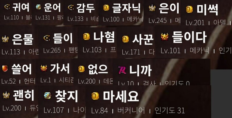 bighwanjang1's tweet photo. 메이플 유저들이 얼마나 두글자 닉에 진심인지 알아보자 https://t.co/tIdI3qGyg3