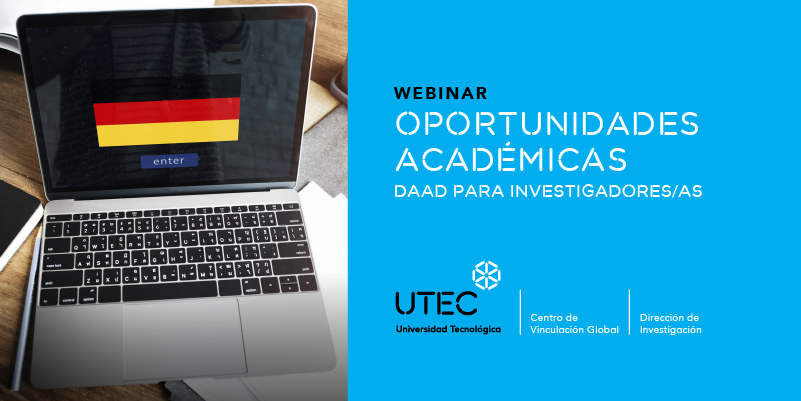 UtecGlobal's tweet photo. Invitación #WEBINAR
#Oportunidades #Académicas @DAAD_Germany (Servicio 🇩🇪 de #Intercambio Académico) para #investigadores/as

Organizan: @UtecGlobal y Dirección I+D @UTECuy

🗓️ Lunes 29/08- 14 h
💻 Modalidad virtual: https://t.co/ruKr5W4h4j
🗣️ Ulrike Doil, representante DAAD 🇺🇾 https://t.co/mqGegw0gm2