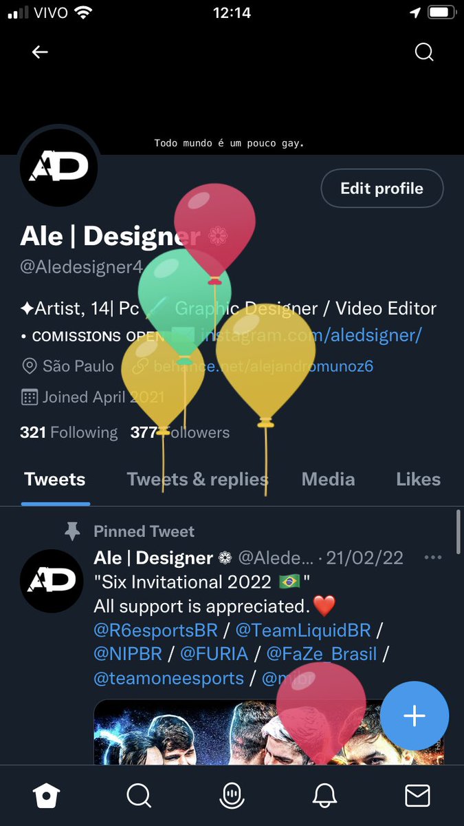 Aledesigner4's tweet photo. balao subiu https://t.co/gfYiKYUUuJ