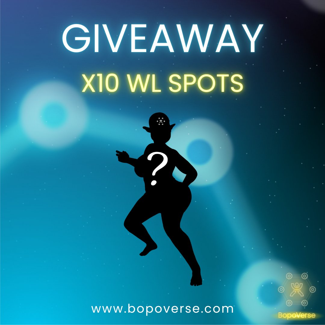 🌈#Giveaway🌈
🏆X10 WL Spots 

📜Rules ( 48H 🕰️ )
💥Like, RT &amp; Follow <a href="/Bopoverse/">BopoVerse ™️ - #FreeToBe</a> 
💥Join Our Discord Channel:  discord.gg/5Da7FCVt
💥Tag 3 Friends 

⚠️Make sure you joined our #Discord we will announce the winners there🍾
 #NFTCommunity #NFTGiveaways 
#nftcollector #NFTdrops