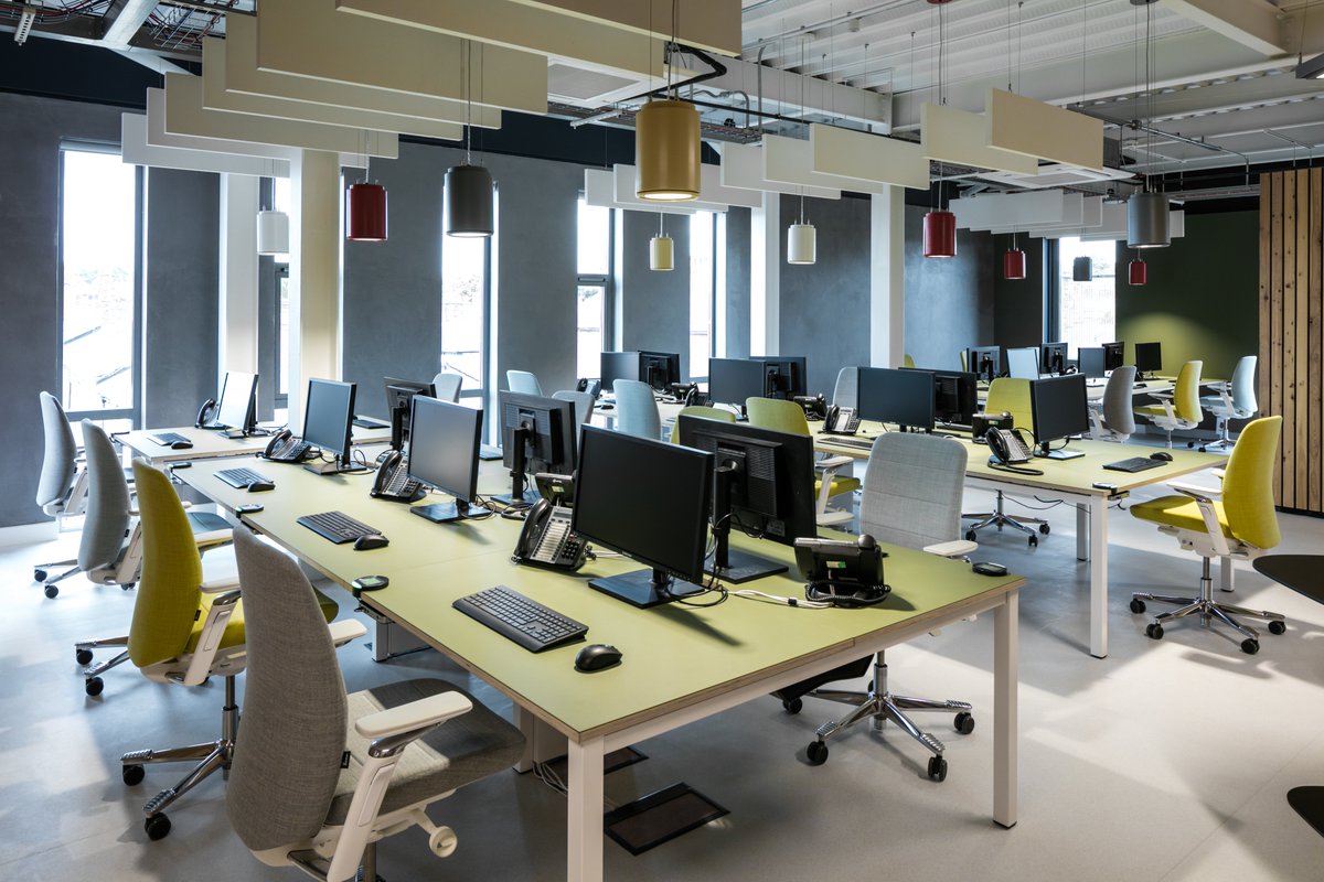 Hacel1's tweet photo. Peaks &amp; Plains

Consolidating the housing trust's previous three floors into one, Peaks and Plains has radically refurbished their head office. With collaboration in mind, the bright, vibrant layout connects all employees; creating an open, cooperative environment. https://t.co/1bsdYASATZ