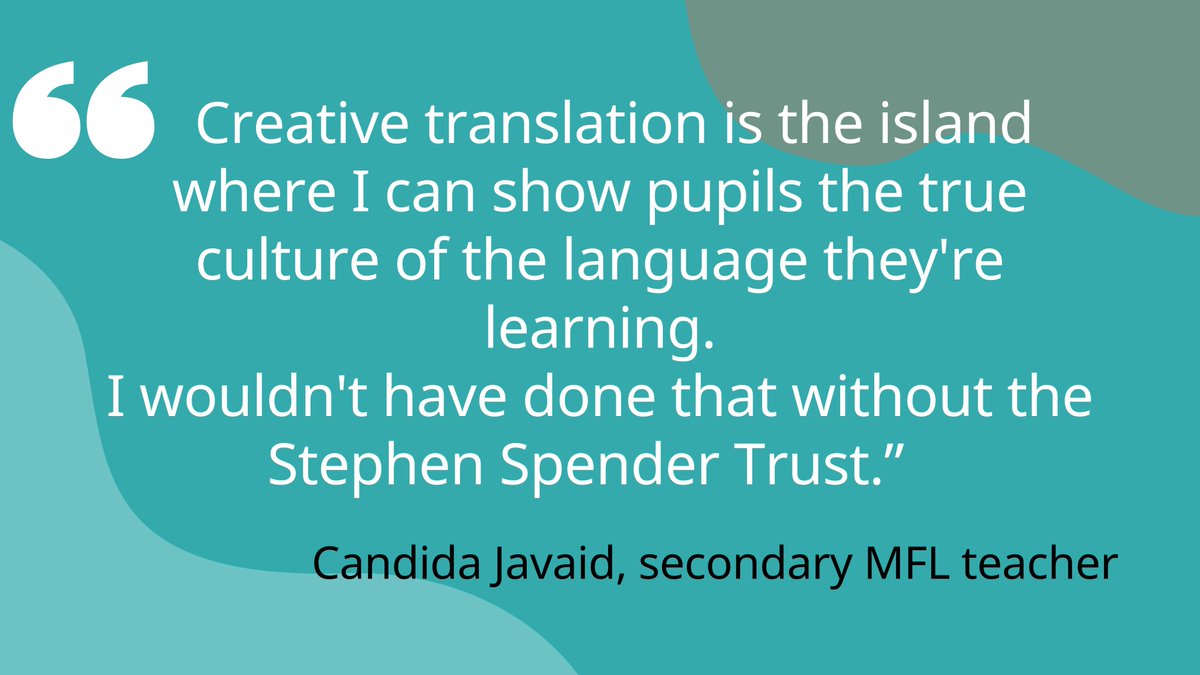 StephenSpender's tweet photo. Want to be part of giving young people this unique access to other cultures?
ONE WEEK left to apply to be one of our #creativetranslation facilitators! 
Deadline 31 August
Full info: https://t.co/RbbwA652uh
#translatorsinschools #teamenglish #mfl #mfltwitterati #eal https://t.co/FdK75RHFtW
