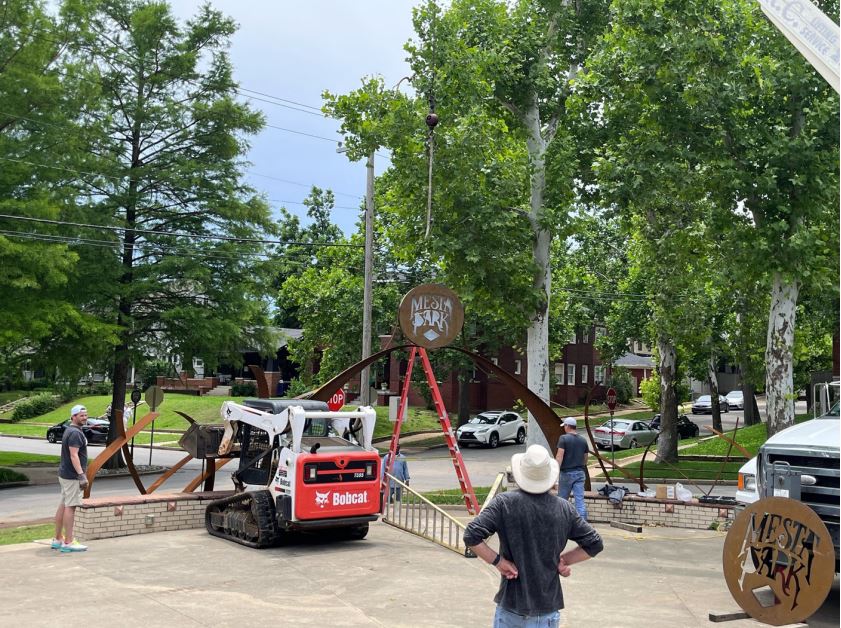 mestapark's tweet photo. Check out “Deep Roots,” our neighborhood’s first public art project was installed in the SE corner of Perle Mesta Park - honoring the life and legacy of long-time neighborhood resident Anita Irwin. https://t.co/az8LWGhTPR
