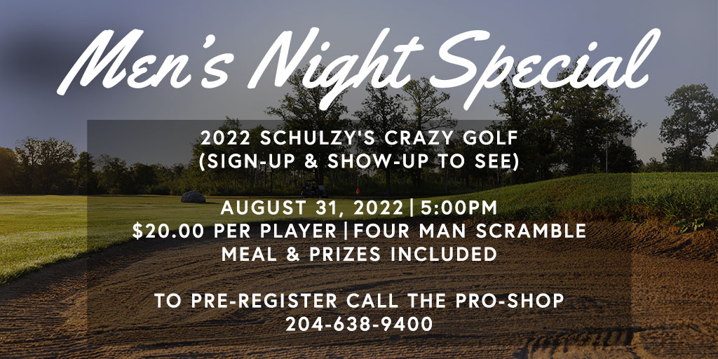 dauphingolf's tweet photo. Men's Night Special! Join us on August 31 for a four man scramble. Pre-register by calling the pro shop at 204-638-9400 https://t.co/EfAXuOdJSc