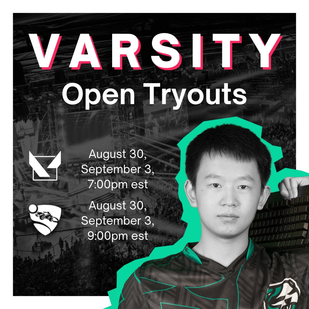 babsonesports's tweet photo. VARSITY TRYOUTS ARE HERE!
Babson Esports is hosting tryouts for our Valorant and Rocket League competitive teams for the Spring/Fall 2023 Semester!
If you think you got what it takes, fill out the form below!

https://t.co/ynh0yOHsSq

#esports #collegeesports https://t.co/VdGoNhNWUY