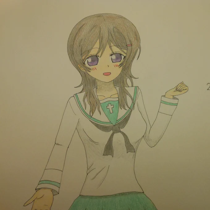 #1年間で絵が上達してるか見てみましょう・左の絵:2021年・右の絵:2022年はいふり推し入りである知名もえかたん(もかちゃん)の誕生日向けとして絵です。アナログ描き1本で絵描きしていますが、伸び悩み中ー。2つの山がキレイに描けたかなーと思いますwww。 