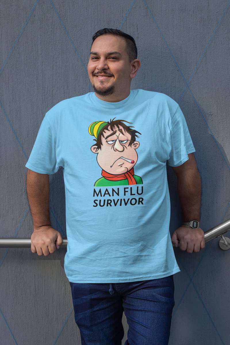 karutees's tweet photo. Man Flu is no joke. Except maybe on this shirt. 
.
.
.
#karutees #manflu #sickness #adulting #gettingold #thisis40 #30s #flu #covid #mentalhealth https://t.co/Zgj4r25xFp