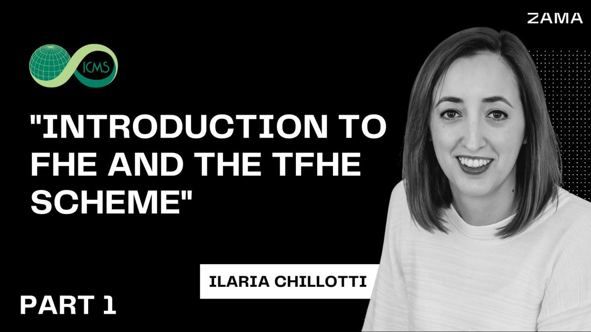 zama_fhe's tweet image. Missed @IChillotti's presentation at the Foundations and Applications of Lattice-Based Cryptography Workshop in Edinburgh last July? Don't worry ⤵️
▶️ Part 1: youtu.be/e_76kZ9j2-M
▶️ Part 2: youtu.be/o7_WNbVuZqQ
cc. @ICMS_Edinburgh
#TFHE #FullyHomomorphicEncryption
