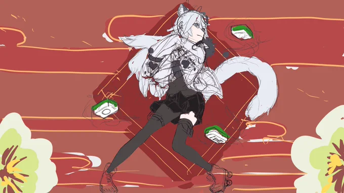 wip某麻雀の魂風にとよぴ〜さんを描いてみようっつってね!まだしばらくかかるでこれ! 