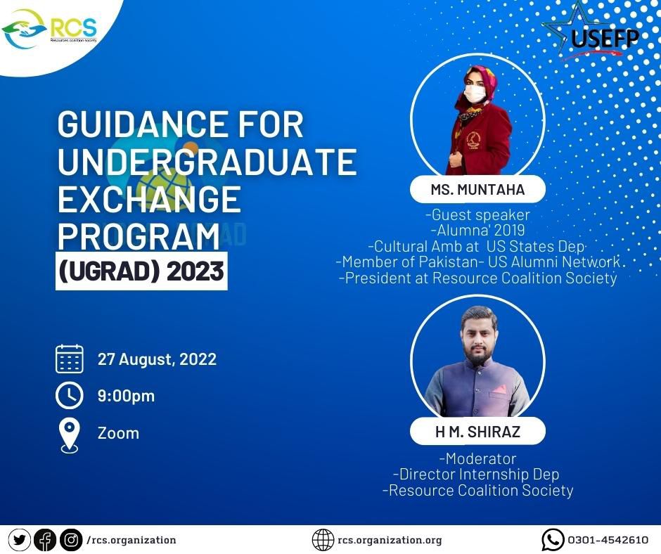 RcsOrganization's tweet photo. Dear members,

With wonderful memories and experiences of our cultural exchange program, Resources Coalition Society encourages and guide all bright students of Pakistan to apply for this scholarship program.

Spread the word.

#resourcescoalitionsociety 
#ugrade’2023 https://t.co/Xw1E44o15V