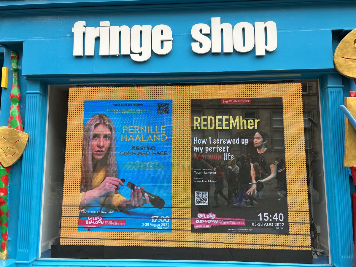 zoomsical's tweet photo. Hi ⁦@tatumlangton⁩ &amp; ⁦@PernilleHaaland! ⁩ You’re making the Fringe Shop look quite posh at the moment :) https://t.co/70xSUUgTql
