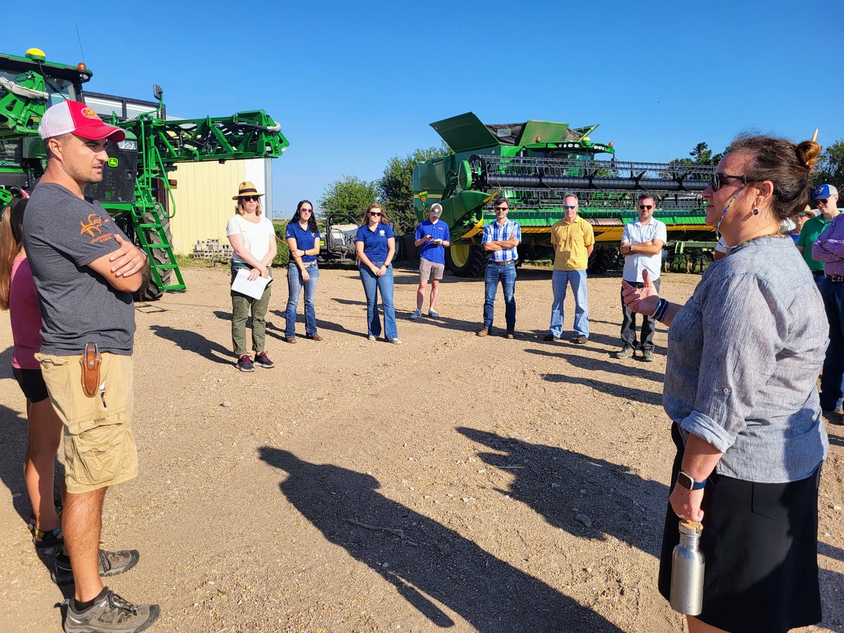 AgTechLaura's tweet photo. It was a pleasure to have the @NASAEarth team and @KarenStG visit with innovative farmers in the @OnFarmResearch program!
The 'Space for Ag' tour included:
-Knuth Farm at Mead
-Hunnicutt Farm at Giltner @zjhunn
-Batie Farm at Lexington @dbatie https://t.co/voFo9789P4