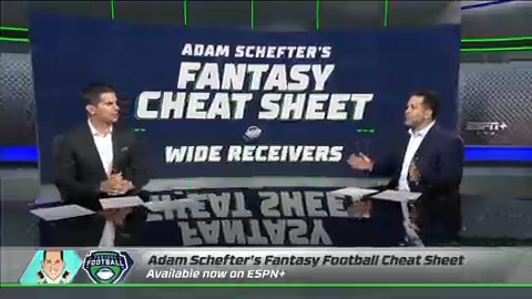 Adam Schefter on X: 'Our fantasy football cheat sheet show is now available  to stream on @ESPNPlus. Today we're talking WRs. 