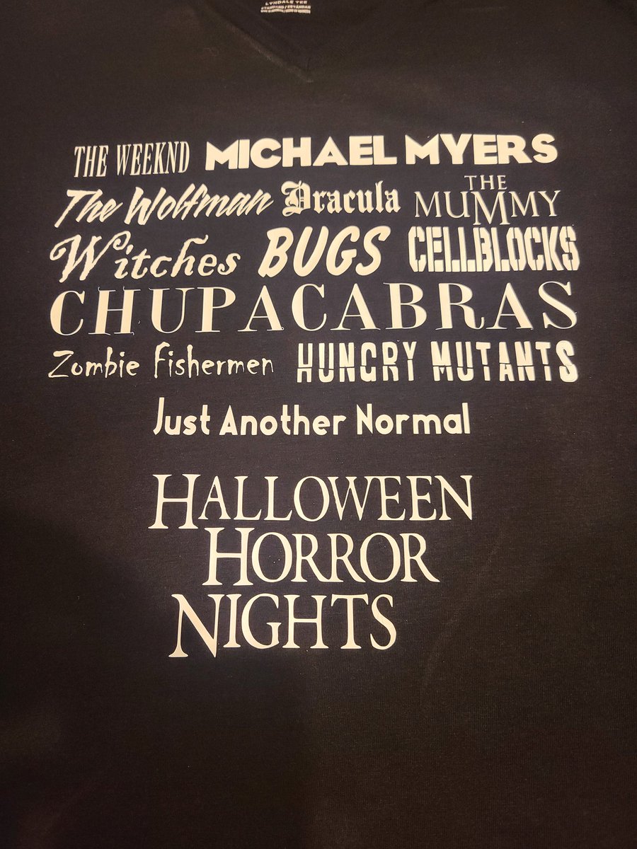 seejoshdrum's tweet photo. Just a little over 2 weeks out from our trip to #HHN31 and I wanted to make a couple shirts to wear. #HHN2022 https://t.co/jBS4qc9RuO