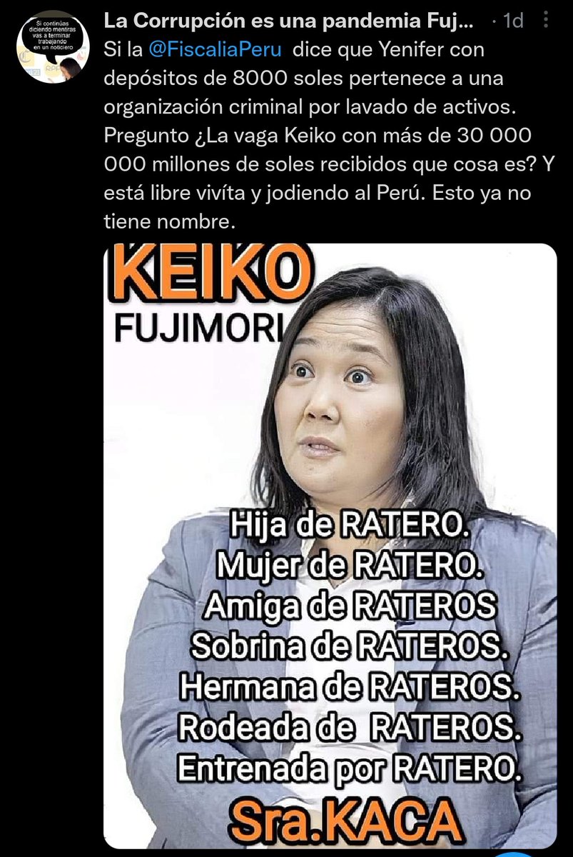 XcesarhasX's tweet photo. @KeikoFujimori @FuerzaPopular__ Grandes escalas... 🤭 https://t.co/1nIEGeF4vQ