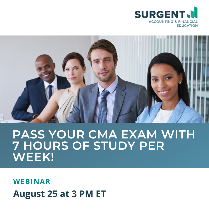 SurgentAFE's tweet photo. Join us on 8/25 for #Surgent Coach Sean Mullen’s webinar on how our review courses and A.S.A.P. technology will have you ready to pass the #CMAexam in no time.🤓
Register now for the 3PM ET webinar👉 https://t.co/TlOb84xeZD
#onmywaytoCMA #futureCMA #CMAs #managementaccountant https://t.co/W3rUyeQvbA