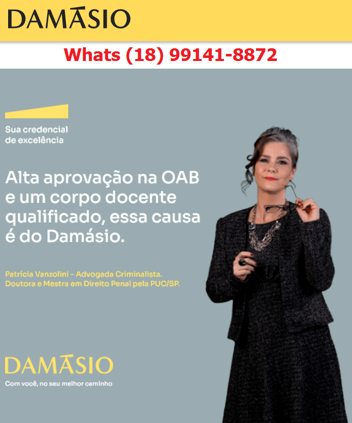 damasioaracatub's tweet photo. Para quem vai prestar o Exame de Ordem (OAB), temos eventos gratuitos, simulados, planner de estudos, e muito mais, neste link:
https://t.co/kDipHGlDfQ
Se quiser informações de nossos cursos preparatórios, mande um whats para (18) 99141-8872.
#examedeordem #oab #provasdaOAB https://t.co/ylmp7H90MJ