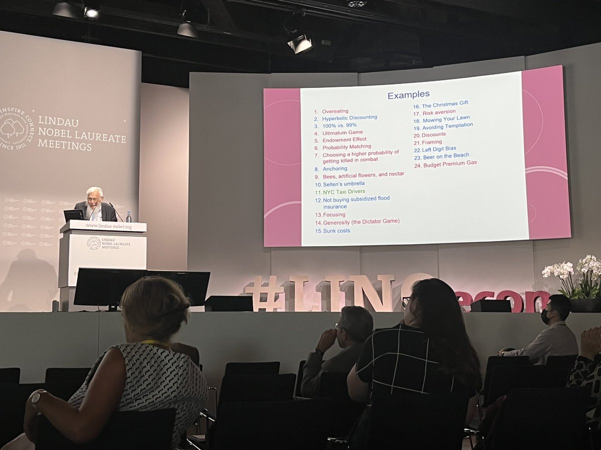 Kate_Laffan's tweet photo. Highlight Day 2 of #LINOecon meeting: Robert Aumann on how behavioural economics makes mainstream economics work https://t.co/DaosdYejPY
