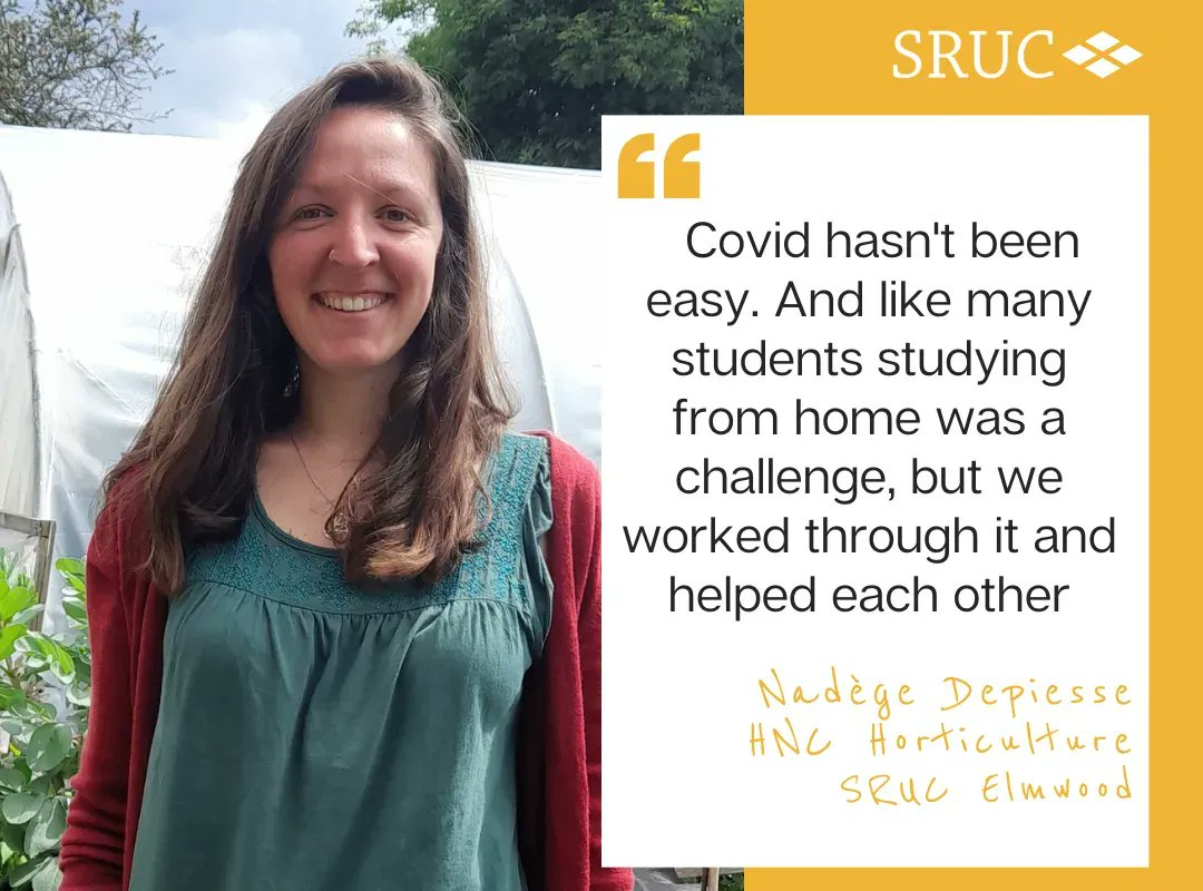SRUC's tweet photo. Originally from France, Nadège Depiesse has graduated with an HNC in Horticulture after initially doing the NC course. She's now starting a new job working with Campy Growers - a growing space in Dundee developing a market garden with therapeutic outcomes. #SRUCGraduation https://t.co/ayWJWQNbQR