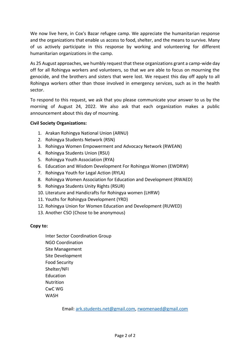 girlsRohingyas's tweet photo. Re: Call on humanitarian groups and agencies working in the CXB refugee camp.
@cpj_bracu
@UNmigration 
@IOM_USA 
@UNICEFBD 
@SavetheChildren 
@AJEnglish 
@UNWomenWatch https://t.co/9Hoo8sylVC