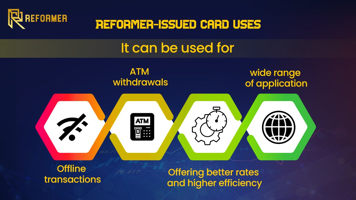 Reformer_Vip's tweet photo. 📣#Reformer - Issued Card Uses
❗️The issued cards can be used for:
🔶Offline Transactions
🔶ATM Withdrawals
🔶Offers Better Rates and Higher Efficiency
🔶A wide range of applications
💥Do more with #ReformerVIP!
#DeFi #Crypto #Web3 #AiTrading https://t.co/81nihQ6Ewv