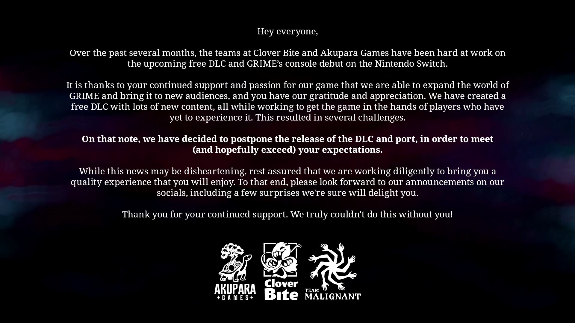 GRIME on Twitter: "We have an update to share with you:  https://t.co/UT40Yw3qIi" / Twitter
