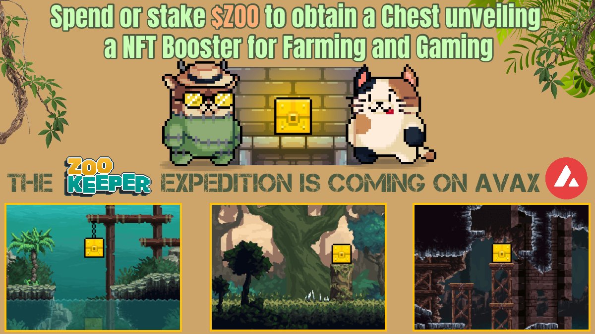 Hannibabal's tweet photo. The #Zookeeper Expedition is a very interesting feature to get #NFT boosters from staking.

The gamification of the #DeFi by @ZooEcosystem is a real innovation.

#P2E #YieldFarming #AVAX #crypto $ZOO https://t.co/L3RHh0PKKF