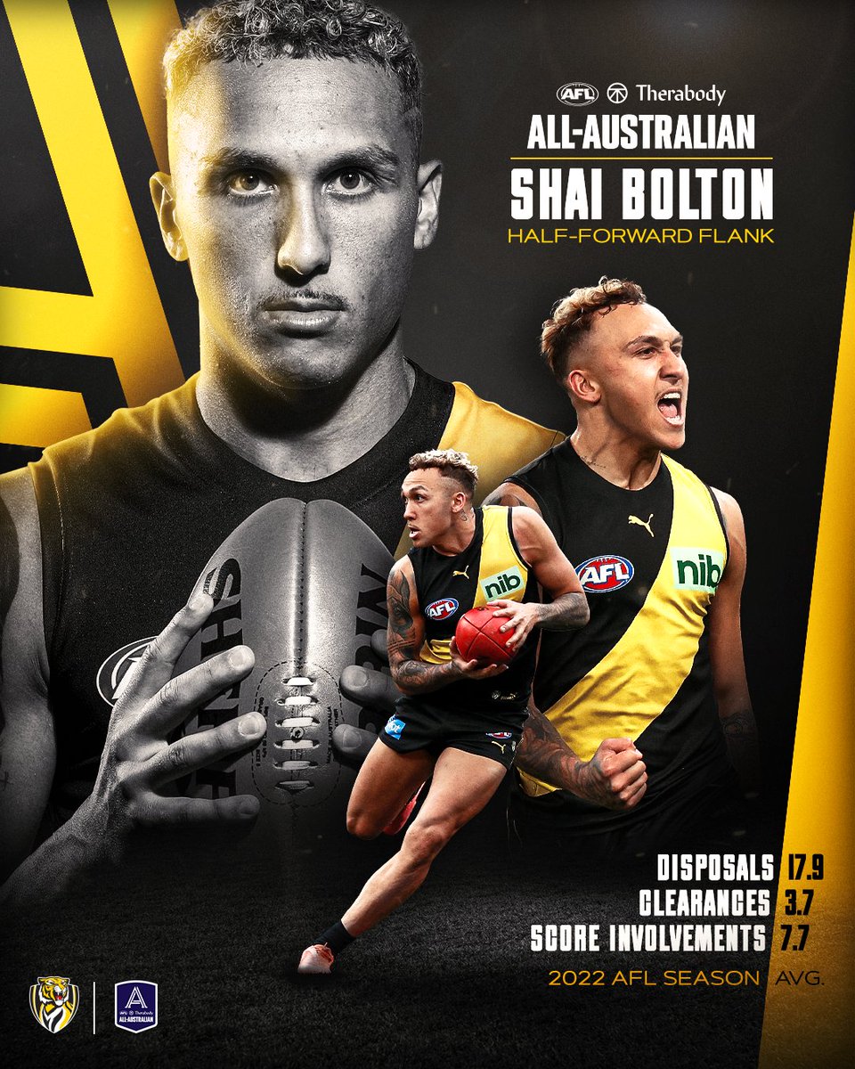 Richmond_FC's tweet photo. Shai Bolton, All-Australian for the first time 🙌

📰 - https://t.co/AnVFVcWzhk https://t.co/mBXrtHoOzb