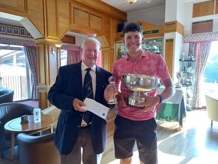 GolfCharley's tweet photo. Good to get the win at the North Wales Counties u21s Championship along with the counties team championship for Caernarfonshire, as well as the Caernarfonshire county boys championship 🏆🏆🏆. A good few weeks https://t.co/wcr2OS1fNZ