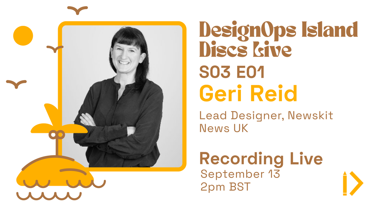 #DesignOpsIslandDiscs is BACK 🎉 Back and better than ever, this season will be live! 🫢 For our first episode we are talking to <a href="/gerireid/">Geri Reid 🦋</a> all about what a lead designer does in the context of #designsystems, the challenges, what could change, and more. 
hubs.li/Q01km8yH0