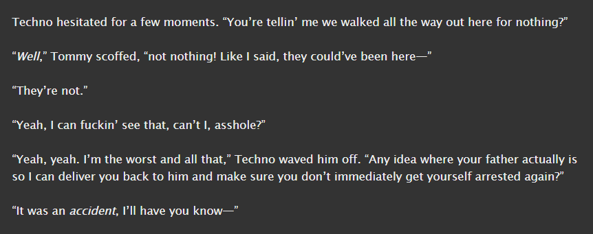 zephrains's tweet photo. son's seashore
> techno pov/bedrock bros centric w pirate tommy and prince techno
> 1/1, wc: 3.9k

late #DSMPPIRATEDAY fic :) #dsmp (also coincidentally finished on national bedrock bros day happy birthday kat)

[link: https://t.co/4ZzW6hzbrX] https://t.co/RbAc370YKr