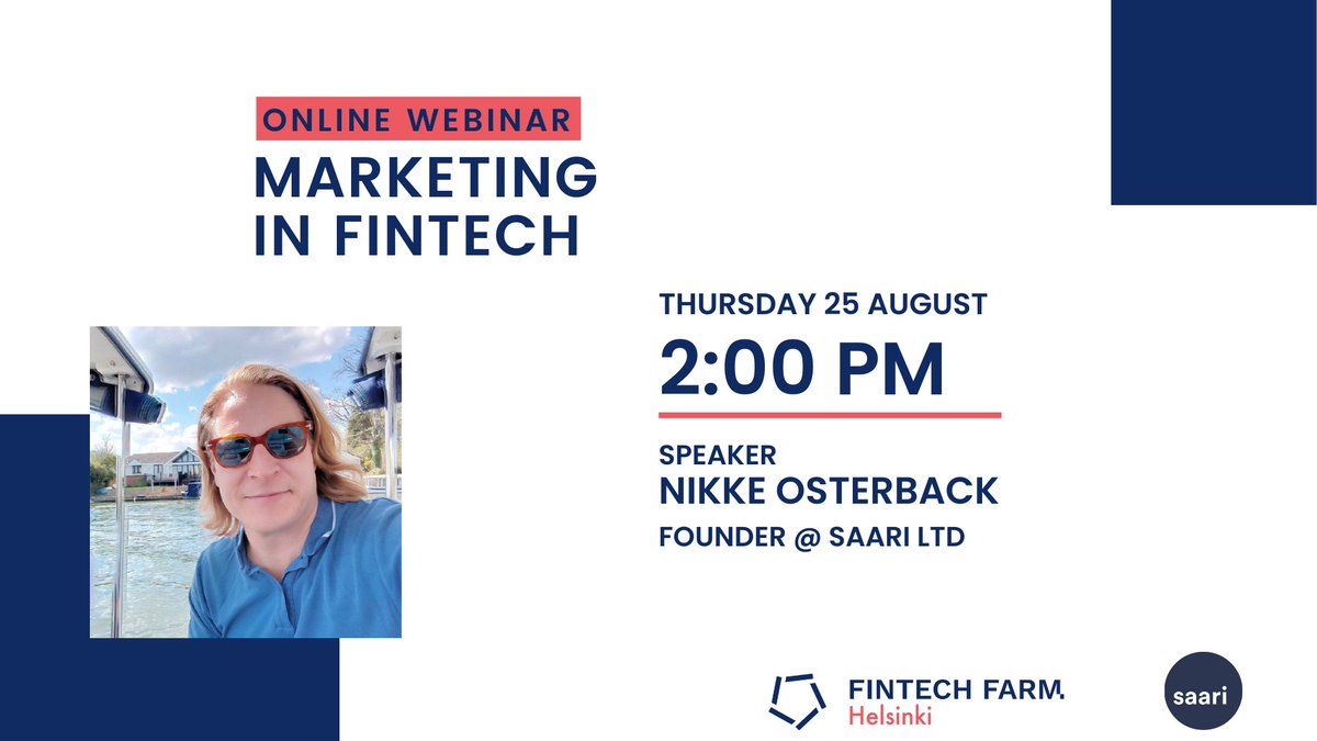 Do you have an amazing product / service but struggle to create demand?

Join us to boost your #digitalsales &amp; #marketing skills in this FREE webinar designed to help #fintechs and other #financialservice companies 

Read more &amp; sign up 👉 lnkd.in/d8uyC2Tb

<a href="/SaariLtd/">Saari Ltd.</a>