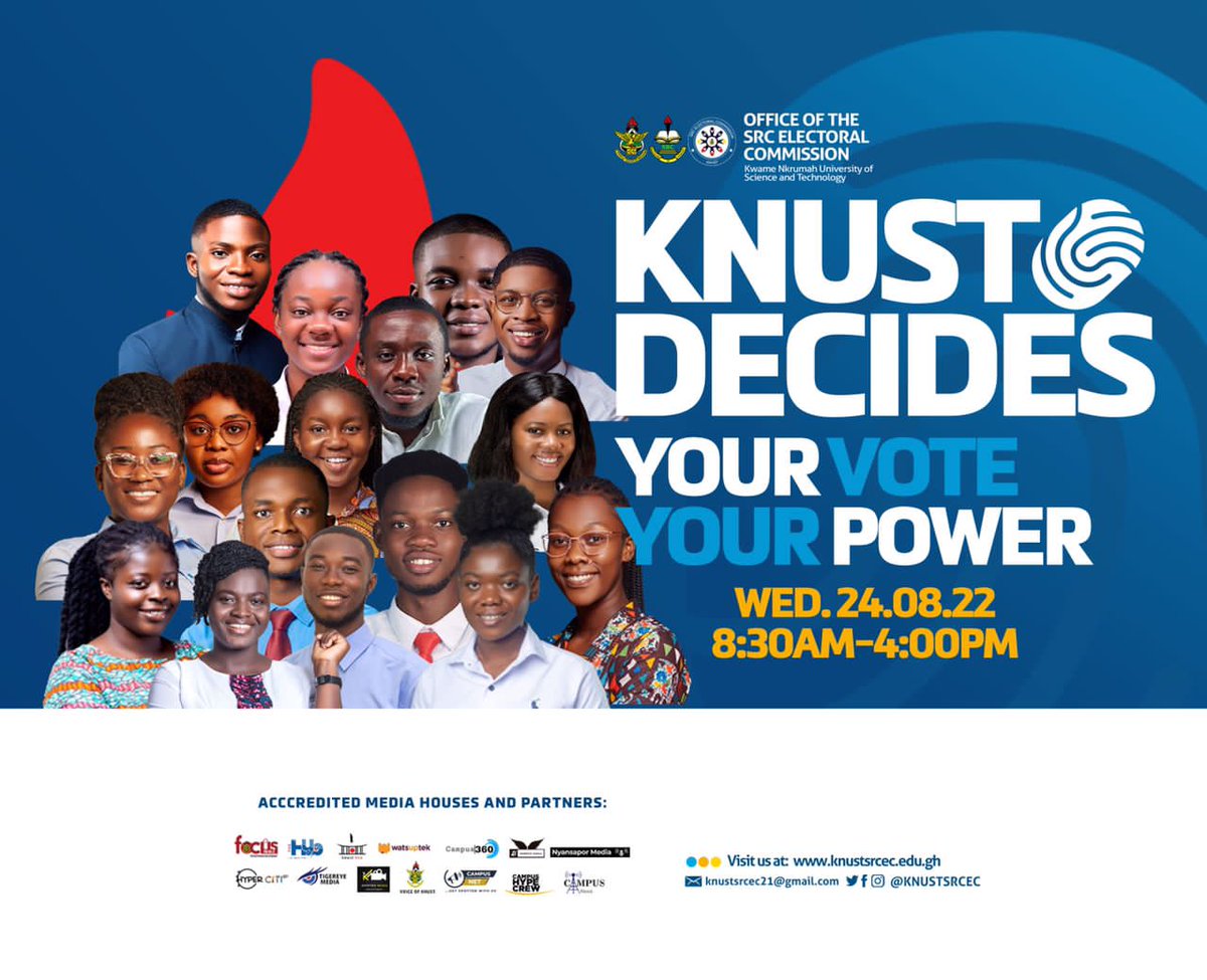 watsuptek's tweet photo. 📍📍 SRC ELECTIONS 📍📍
Make your vote count! Visit any of the polling stations. Voting ends at 4:00pm
#KNUSTDecides
#ElectionCorner22
#WatsuptekReport https://t.co/haKTgaRb0f