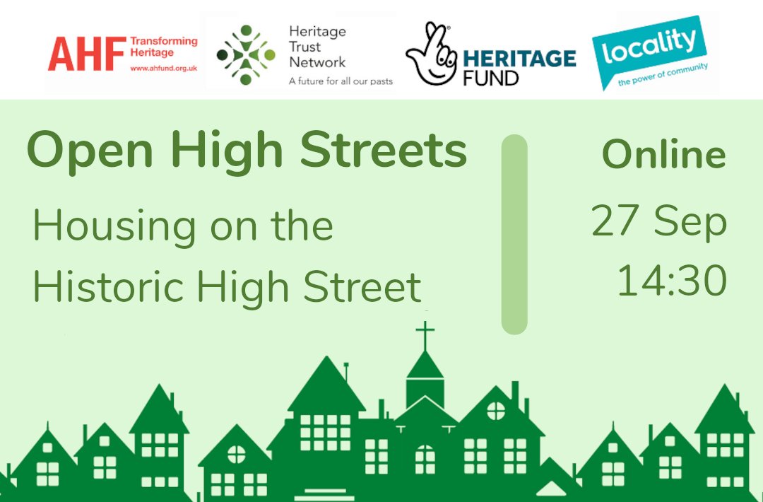 Heritage_Net_UK's tweet photo. Join us on 27 Sep for Open High Streets: Housing on the Historic High Street, a lively panel discussion with
- Matthew Mckeague, @ArchHFundEng 
- @createstreets 
- Robert Lloyd-Sweet, @HistoricEngland 
- @swenczek, Worcs Building Preservation Trust
https://t.co/Y8YfWW2BCG https://t.co/yB8Fh60bU2