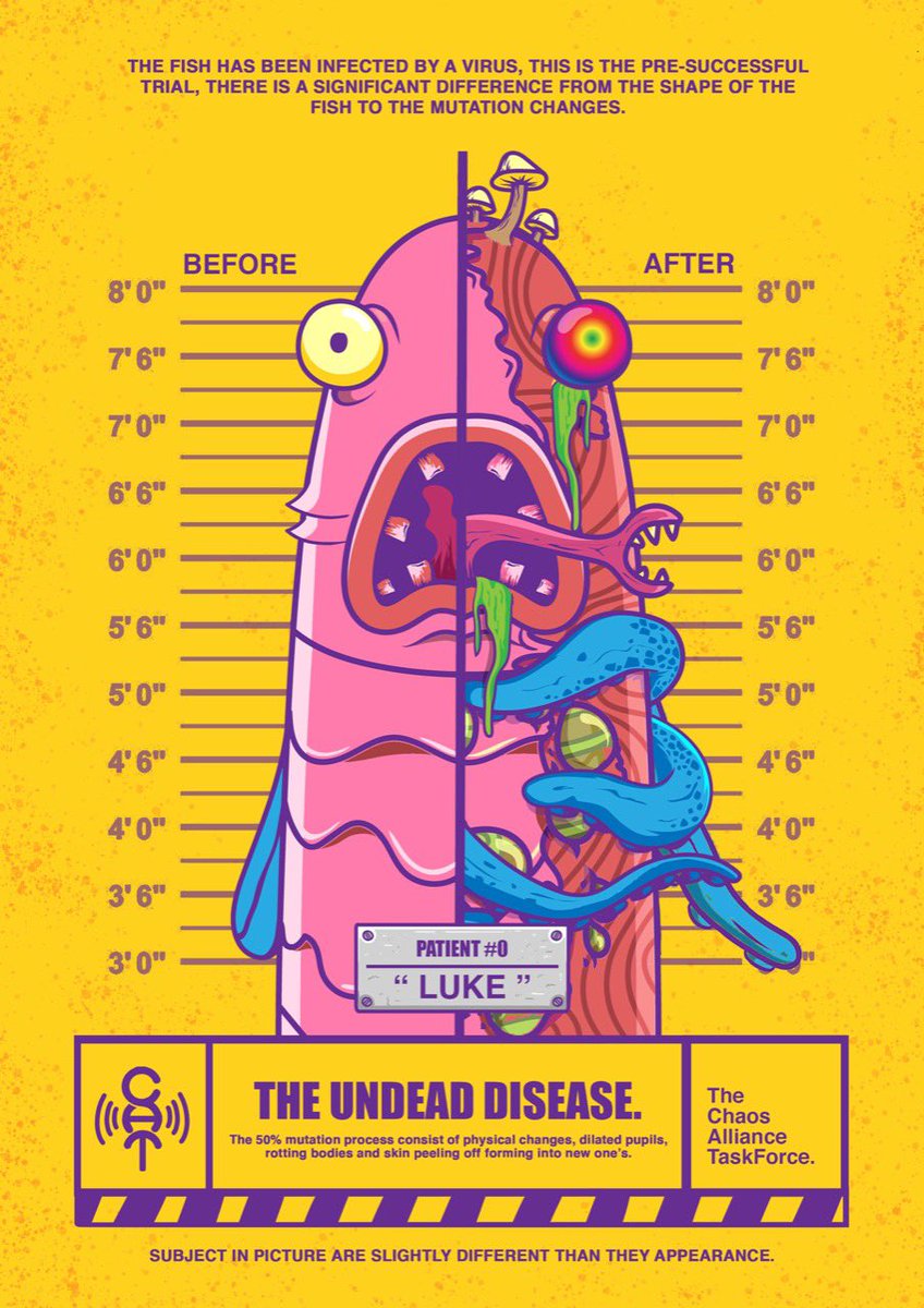 sillysocietynft's tweet photo. After the explosion, Luke changed physically and mentally. No one knew the overall mutation results yet , it was only the beginning. Will it get worse? Let's find out. 

#SSOC #Undead #NFT https://t.co/u4eBw7ydby