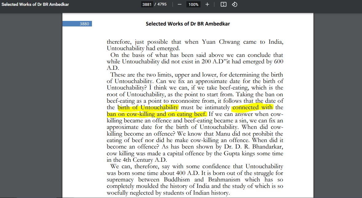 mindgage's tweet photo. @SempianOfficial Icon of oppressed?
I would disagree Anna.
#Ambedkar , before he was offered to write the constitution formulated #Beefban as root of untouchability.
After getting the power pen, he gives scientific sanction to beef ban.
Power corrupts. Absolute power corrups abolutely.
#Article48 https://t.co/k6exroQlJp
