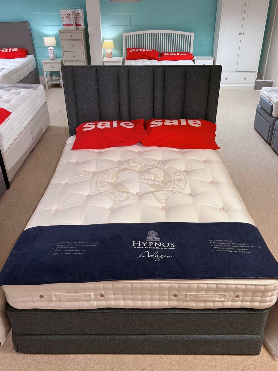 JulianFoye's tweet photo. ❗ Julian Foye's Brilliant Bed Sale continues with this unmissable ONE ONLY deal ❗
This ex-display, Hypnos Adagio 5'0 firm edge, pocket sprung divan set &amp; luxurious Harriett headboard is only £1699, and ready to go from JF St Austell. Hurry - once it's gone, it's gone! 🤩 https://t.co/ZnnrOiP9V0