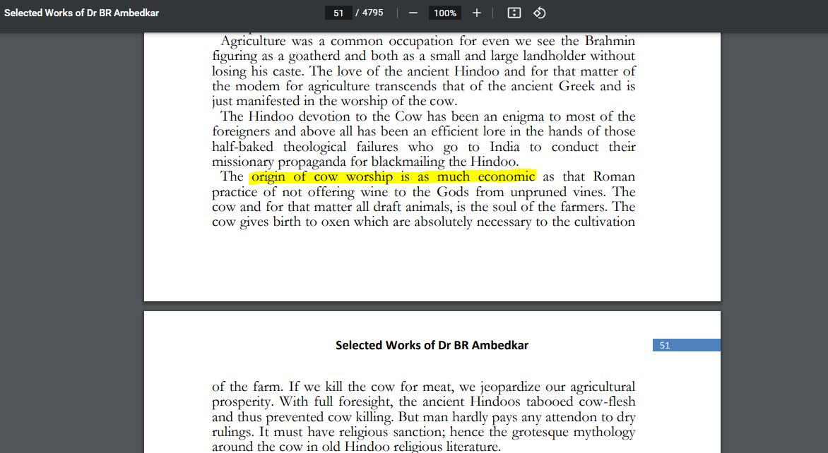 mindgage's tweet photo. @SempianOfficial Icon of oppressed?
I would disagree Anna.
#Ambedkar , before he was offered to write the constitution formulated #Beefban as root of untouchability.
After getting the power pen, he gives scientific sanction to beef ban.
Power corrupts. Absolute power corrups abolutely.
#Article48 https://t.co/k6exroQlJp